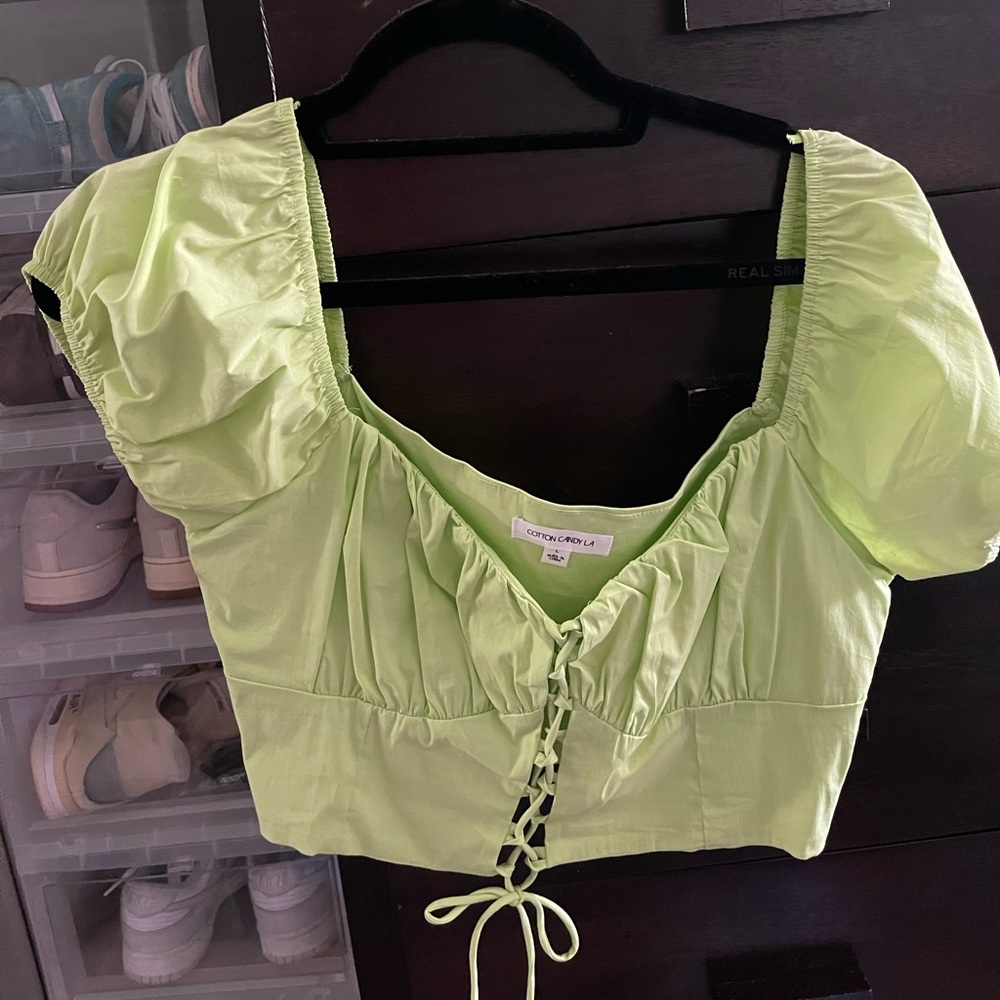 Lace up crop top